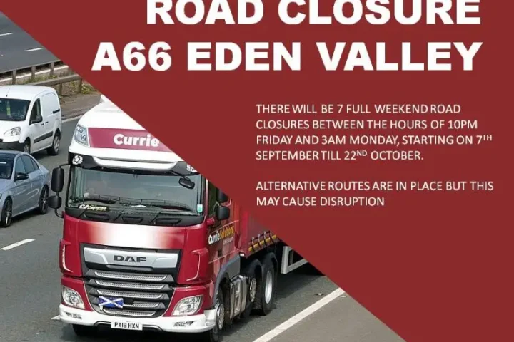 A66 road closure Dumfries